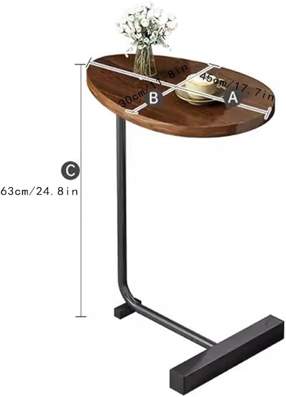 C-Shaped Side Table, Metal Frame Side Table, Modern C-shaped Side Table