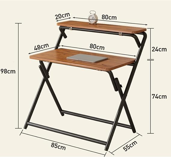 Garcan Folding Desk – Modern, No Assembly, with Storage (33"x22"x39")