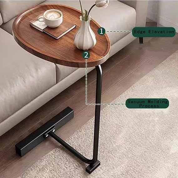 C-Shaped Side Table, Metal Frame Side Table, Modern C-shaped Side Table