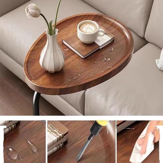 C-Shaped Side Table, Metal Frame Side Table, Modern C-shaped Side Table