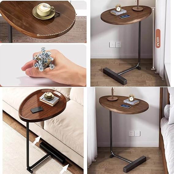 C-Shaped Side Table, Metal Frame Side Table, Modern C-shaped Side Table