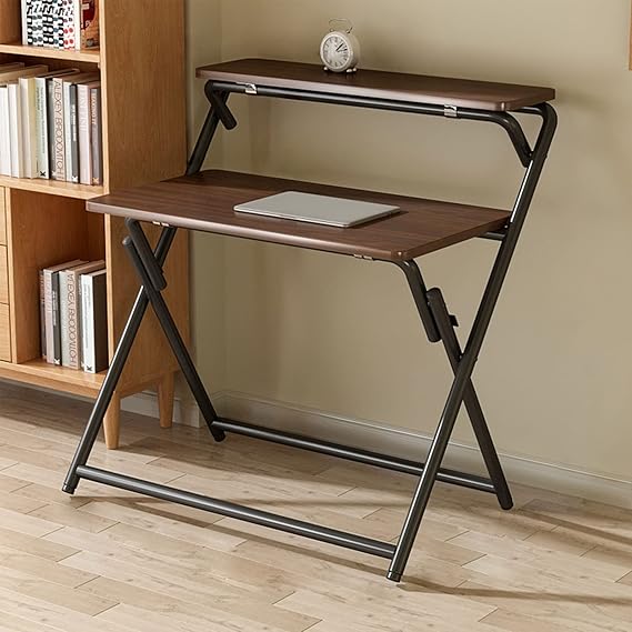 Garcan Folding Desk – Modern, No Assembly, with Storage (33"x22"x39")
