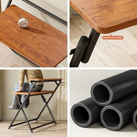 Garcan Folding Desk – Modern, No Assembly, with Storage (33"x22"x39")