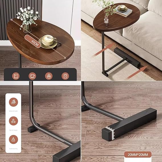 C-Shaped Side Table, Metal Frame Side Table, Modern C-shaped Side Table
