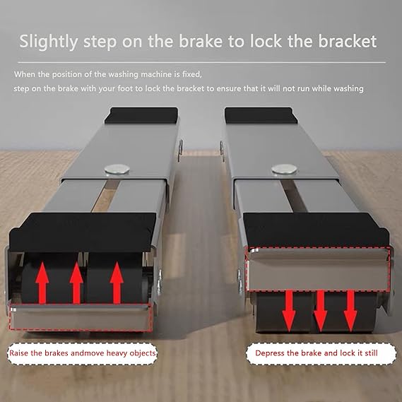 Washing Machine Base,Heavy Duty Expandable Appliance Roller,Adjustable Refrigerator Moving Cart,for Washer Dryer Pedestal,with 24 Wheels,with Brake,2 Pcs