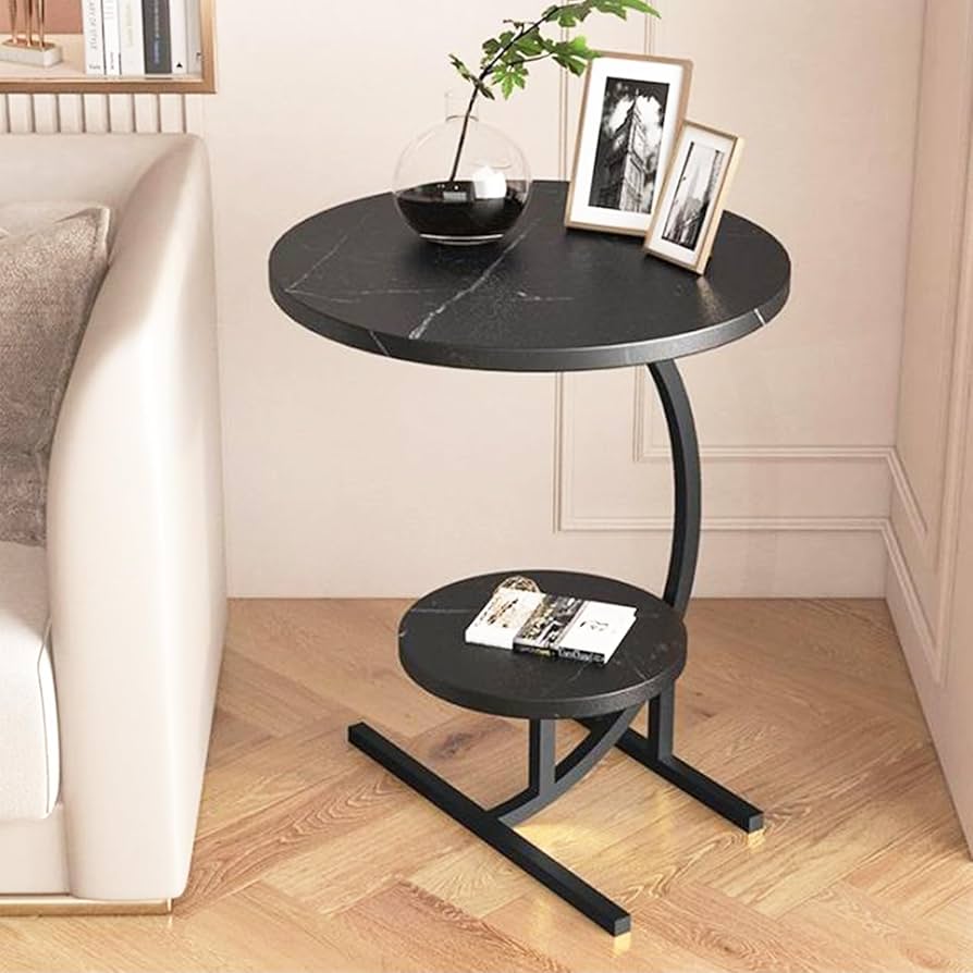 Coffee Table Double Side Table Marble Tea Side Table Sofa Bedside Magazine Rack