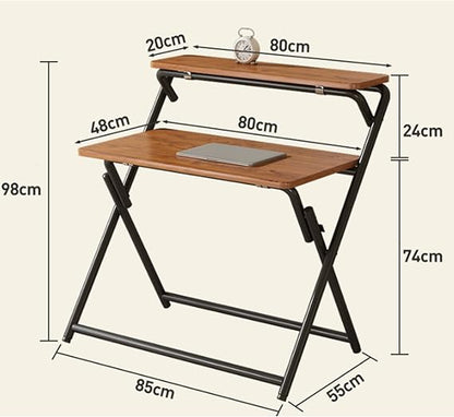 Garcan Folding Desk – Modern, No Assembly, with Storage (33"x22"x39")
