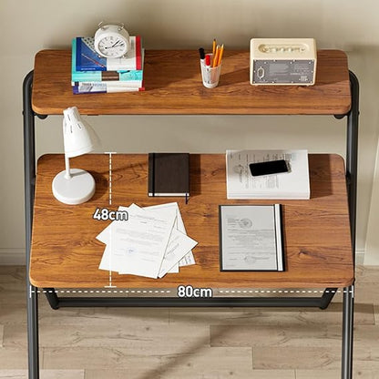 Garcan Folding Desk – Modern, No Assembly, with Storage (33"x22"x39")